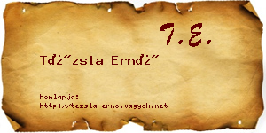 Tézsla Ernő névjegykártya